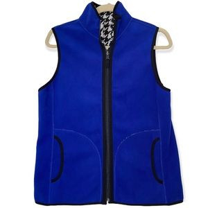 Royal Blue and Houndstooth Reversible Soft Zip Vest